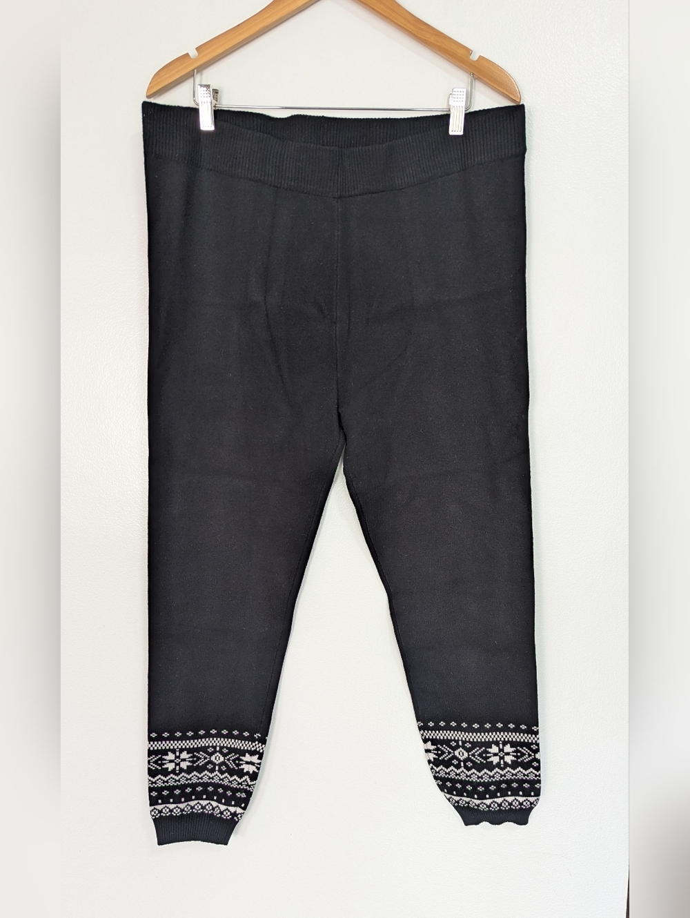 Torrid Black White Fair Isle Nordic Print Thick Knit Leggings Size 3